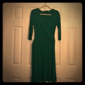 Green wrap dress